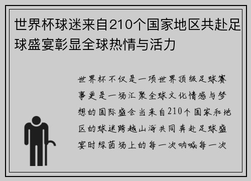 世界杯球迷来自210个国家地区共赴足球盛宴彰显全球热情与活力